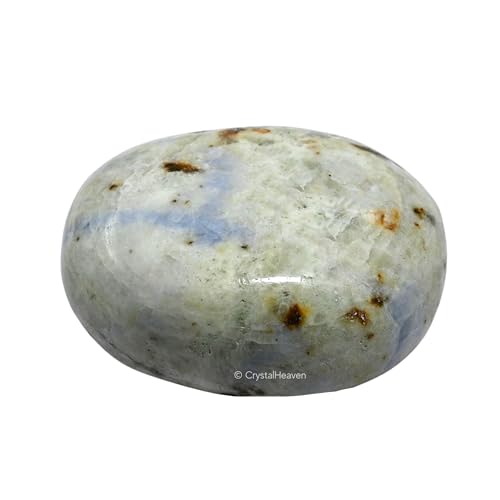 Image of Hackmanite Crystal Palm Pebbles Stones for Anxiety Stress Relief Massage - AAA Grade Original Healing Gemstone Agate Palm Stone for Yoga Meditation Spiritual Reiki Feng Shui