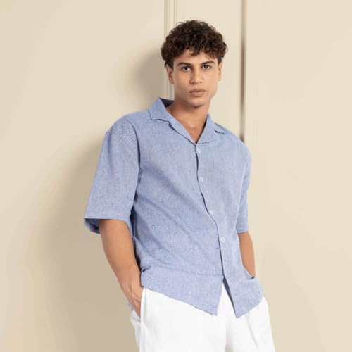 Image of Aatman Men's Half Sleeve | Casual | Box Fit | Cuban Collar Shirt