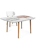 Farm Animal Pig with Wood Grain Fitted Tablecloth Rectangle Cover 6Ft Folding Table Cloth 32x72inch