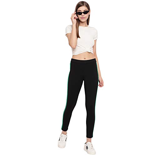 Image of Marvel Womens Jeggings for Women and Girls | Gym Wear Workout Trousers | Stretchable Striped Stylish | High Waist Sports Fitness Yoga Track Pants for Girls & Women 4 Way Stretch Side Piping
