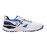 DNINE Blaster Cricket Shoes | Rubber Studs | Superior Grip and Performance | White and Navy Blue | US Sizes (White/Navy Blue, US Footwear Size System, Adult, Men, Numeric, Medium, 10)