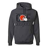Zubaz NFL Unisex Pullover Fleece Hoodie for Adult Men and Women, Z2C Goal Line, Charcoal, Cleveland Browns, X-Large