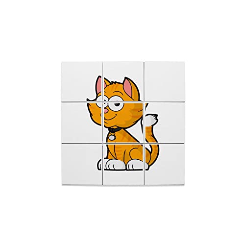 Carreaux Céramique Chat Dessin Animé Cadeau de Naissance Original Tableau Cartoon