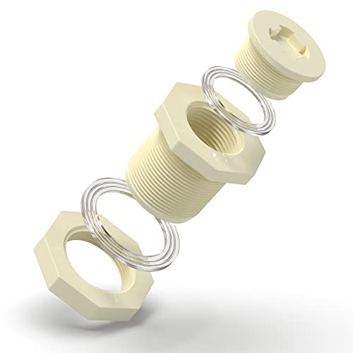 Taisher 8Pcs White Abs 1/2" Bulkhead Tank Connector Adapter Fitting With Plugs & Gasket For Water Tank, Rain Barrels, Aquariums, Bathtubs And Sink #TOP1