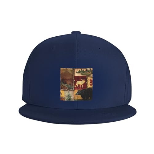 Rustic Lodge Bear Moose Outdoor Baseball Hat Flat Hat3