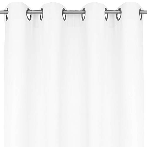 Bestlivings Blickdichte Weiße Gardine mit Ösen in 140x145 cm...