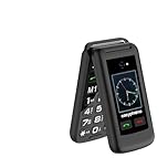 Easyphone 4G Flip Phone for Seniors – Easy to Use, Loud, Big Buttons, SOS, Long Battery Life, Large Colour 2.8" Display, Charging Dock, Unlocked Mobile, 12 Months UK Support - Black