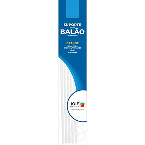 Kl FolhasFestas Suporte Para Balao Cristal 50 Cm , Cristal, 5 unidades