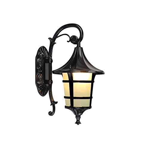Lanterne de jardin IP65 étanche en aluminium noir mat pour éclairage extérieur durable