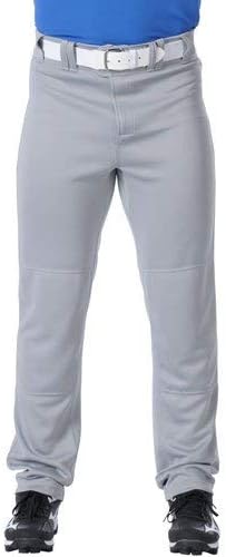 Rawlings PRO 150 Series Baseball Pant | Full Length Semi-Relaxed Fit | Adult Sizes | Piped Color Options. Grey/Royal Small