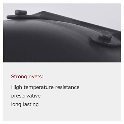 Cast Iron Wok Chef's Pot High Capacity Cooking Pot with 2 Pot Ear Versatile Cooking Nonstick Surface Cast Iron Pan