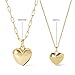 Ana Luisa Lev Puffy Heart Necklace for Women - Paperclip Chain w/ 14K Gold Plated & Silver Rhodium Plated Small Puffed Heart Pendant - Hypoallergenic, Water-Resistant, Tarnish-Free Jewelry