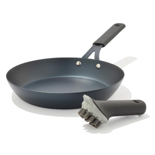 [NEW, Prime] $44.99 | OXO Obsidian 10” Carbon Steel Frying Pan with Iron Cleaning Brush - image 1