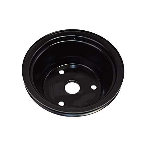 A-Team Performance - Crankshaft Pulley Single-Groove LWP Long Water Pump - Compatible with Small Block Chevy SBC 262 265 267 283 302 305 307 327 350 400 Black Steel - Thumbnail 4