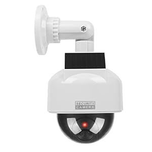 YSUCAU Solar Powered Dummy Fake CCTV Security Dome Camera with Flashing Red LED Light & Warning Security Alert Sticker…