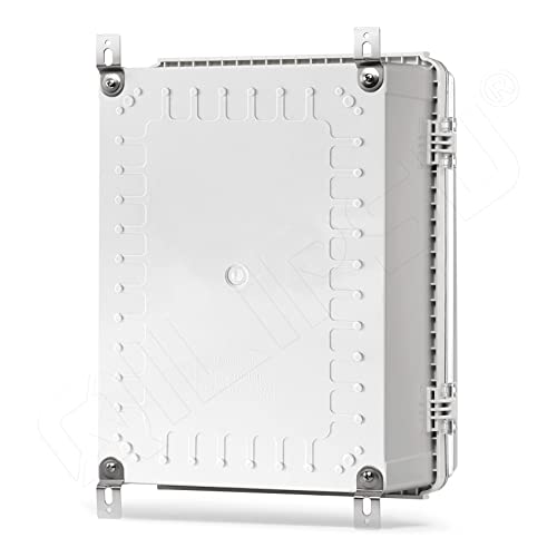 Qilipsu Clear Hinged Cover Stainless Steel Latch 370X270X150Mm Junction Box With Mounting Plate, Abs Plastic Diy Electrical Project Case Ip67 Waterproof Dustproof Enclosure Grey (14.6"X10.6"X5.9" Cc) #TOP7