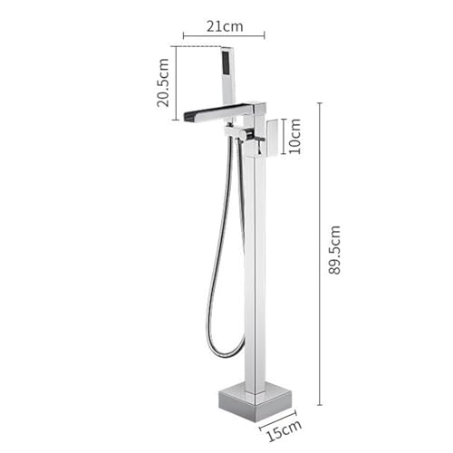 Mitigeur sur pied baignoire cascade eau chaude froide chrome
