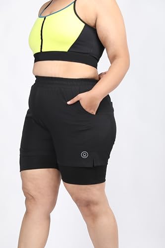 Image of CHKOKKO Gym Shorts for Women Workout Sports Running Quick Dry Fit Double Layer Inner Compression with Pockets Breathable Lightweight Wear