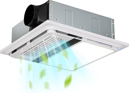 Gopper 4-in-1 Bathroom Exhaust Fan with Heater, 190CFM, 1.0 Sone, 1760W, Bathroom Exhaust Fan with