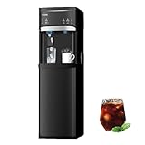 SOOPYK Self Cleaning Hot and Cold Bottom Load Water Cooler Dispenser with Ice Maker for 5 Gallon 3 Temperature Settings 22lbs Daily Capacity Black