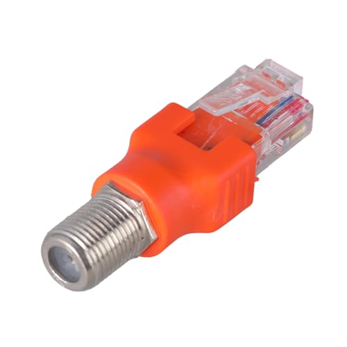 ULIJTH Adaptador de convertidor F a RJ45 tipo F hembra a RJ45 macho, conectores coaxiales rectos