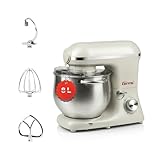 Girmi IM50 Impastatrice Planetaria 8 Litri, Contenitore INOX con Maniglie, 2200W (max), 6 Velocità + Pulse, Accessori Inclusi, Beige
