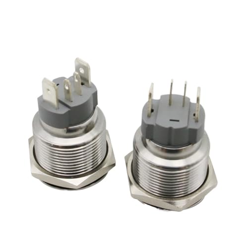 Interrupteur bouton-poussoir 16mm 15A à loquet jaune LED 3V - 6