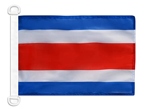 AZ FLAG - Drapeau Pavillon Civil Costa Rica - 45x30 cm - Pavillon Nautique Marchand Costaricain Spécial Bateau Et Extérieur En Maille Bloquée Avec Anneaux Plastiques Intégrés - 30g