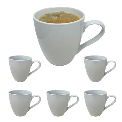 Generisch Kaffeebecher Porzellan Weiß mit Henkel bauchige Form Groß...