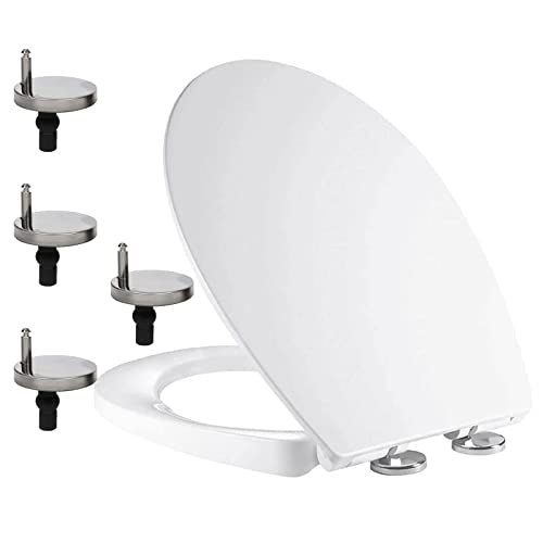 4 Pack Toilet Seat Fittings, Quick Release Toilet Seat Hinges, Soft Close Toilet Seat Fixing Kit, Toilet Seat Hinges for Self Close Toilet Seat.