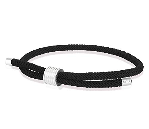 Preisvergleich Produktbild Skipper Armband Surferband maritimes Armband Nylon mit Zugverschluss Schwarz 8448