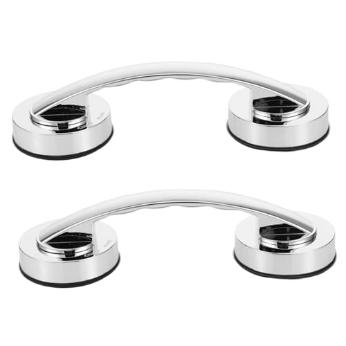 NUOBESTY 2個強力吸盤浴室手すり 粘着式ドアグリップ 簡単取付 工具不要 高齢者 妊婦 向け滑り止め 補助手すり