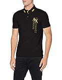 armani poloshirt herren Vertical Logo Armani Exchange Mens Polo Shirt, Black, S