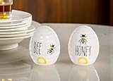 The Bridge Collection Beehive Salt and Pepper Shaker Set - 2 Piece Set - Honey Bee Salt & Pepper Shakers - Summer Kitchen Decor