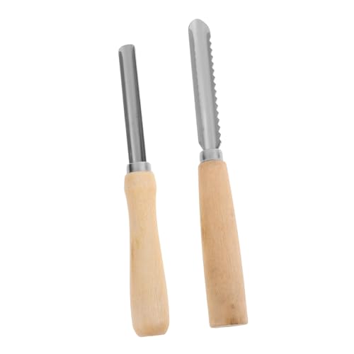KICHOUSE 2pcs Fruit Pitter Serrated Non-serrated Core Remover Tool for Pears Cherries and Dates Kitchen Gadget Comfortable Grip