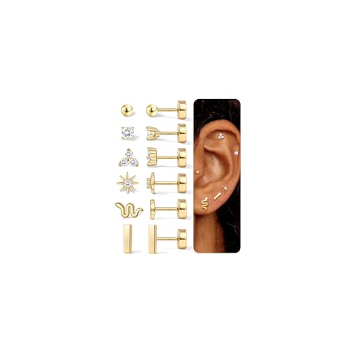 Chriscoco Pendientes Mujer Acero Inoxidable Pendientes Dorados