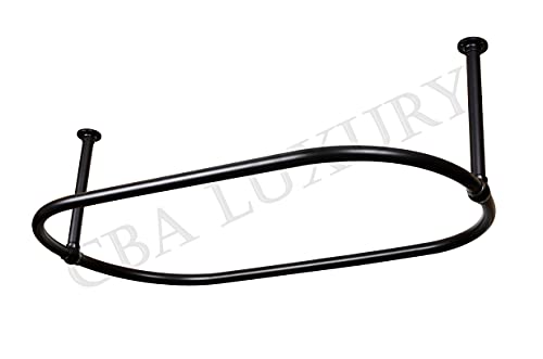 Oval Shower Curtain Rod Ceiling Mount By CBA Oval Shower Curtain Rod For Clawfoot Tub Freestanding Oval Shower Curtain Rod Black Finish Size 45X25 Inch