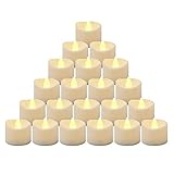 24Pack Flickering Battery Operated LED Tealight Candles, Realistic Electric Fake Candle for Wedding,...