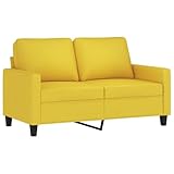 vidaXL Sofá de 2 Plazas, Tela Amarillo Claro