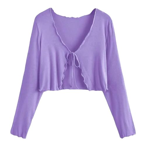 Image of JC JUMMY COUTURE Casual Multicolor Solid Full Sleeve Front Tie Shrug for Women