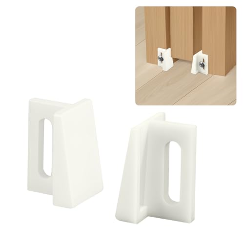 N 6950 Pocket Door Bottom Guide, 12 Packs Bottom Guide Kits Replacement, 1.125 Inch Jamb Mounted Universal Fit, 6 Sets, White (12PCS)