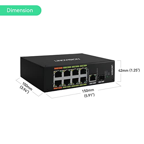 Image of LINOVISION Industrial 8 Ports POE Switch, Built-in EOC Receiver, Ultra Long Reach PoE over Coaxial Cable Transmission, Extend PoE over Cat5E /Cat6 Network Cable up to 2500ft,Simply Cabling, Plug-n-Play