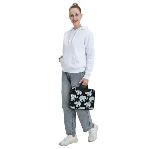 Elephant Print Practical Laptop Case Laptop Bag - Stylish Messenger Bag & Laptop Shoulder Bag, Black, 14 inch Elephant Print Practical Laptop Case Laptop Bag - Stylish Messenger Bag & Laptop Shoulder Bag, Black, 14 inch