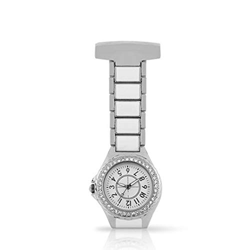 Reloj de alfiler de la enfermera Regalo del día de la enfermera reloj de la pared del reloj del pecho Reloj de mujer médico enfermera del reloj del Rhinestone de la enfermera de cerámica reloj de bols Cover