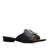  Andres Machado - Sabots mit Absatz für Damen/Mädchen - AM5458 - Sandalen/Sandaletten aus Lederimitat mit Blockabsatz – in Schwarz, EU 44
