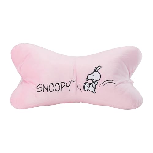 United Labels The Peanuts Snoopy Leseknochen - Nackenkissen Nackenrolle Lesekissen Kissen Stützkissen für Bücher und Tablets Rosa 40 x 20 cm