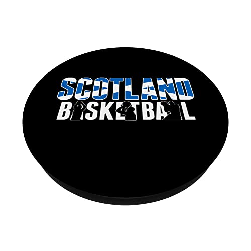 Proud Scotland Basketball Fans Jersey - Scottish Flag Baller PopSockets Swappable PopGrip, Black - Image 2