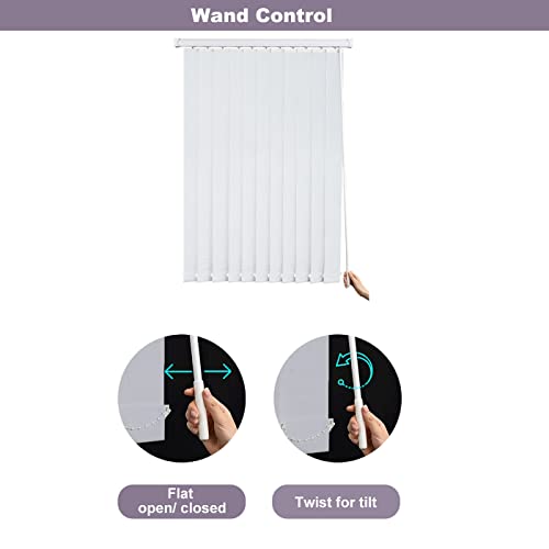 Graywind Fabric Vertical Blinds Custom Size Blackout Vertical Blind Free Wand Control Reversible Privacy Track Slats Set For Patio Sliding Glass Door Window (Dark Grey) #TOP4