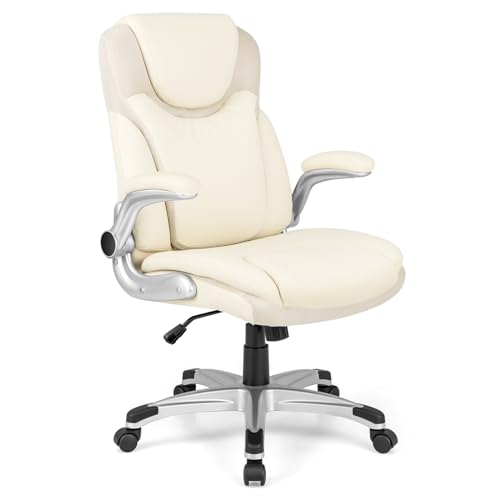 Chaise de bureau executive en cuir PU avec accoudoirs confort