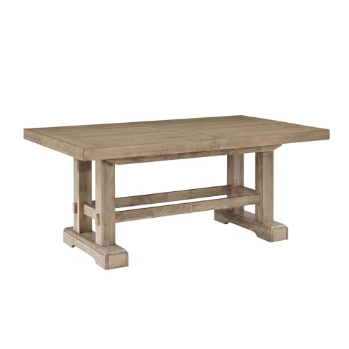 Steve Silver Furniture Napa Rectangular Dining Table, 72'-90'-108' Table w/Two-18 Leaves, Transitional Design, Seats 10, Twin Pedestal Base, Dining Room/Kitchen, 42' D x 72' W x 30' H, Sand